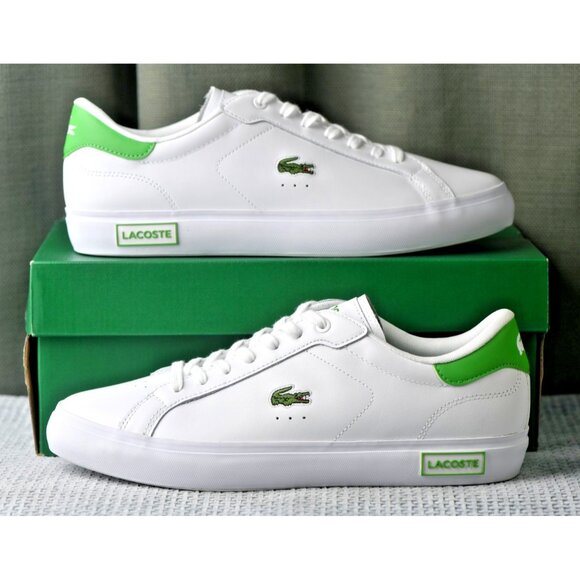 New! Size: 11 MenLacoste Lineset Powercourt 223-1 Leather SMAWhite/Green